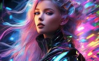 科技动态美少女像素壁纸，时尚与艺术的完美融合